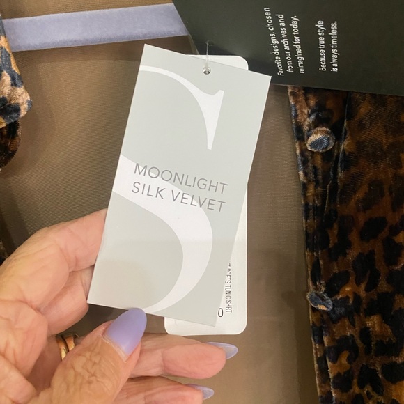 Soft Surroundings Silk Velvet Cheetah Print Jacket Tunic XS NWT - Picture 13 of 15